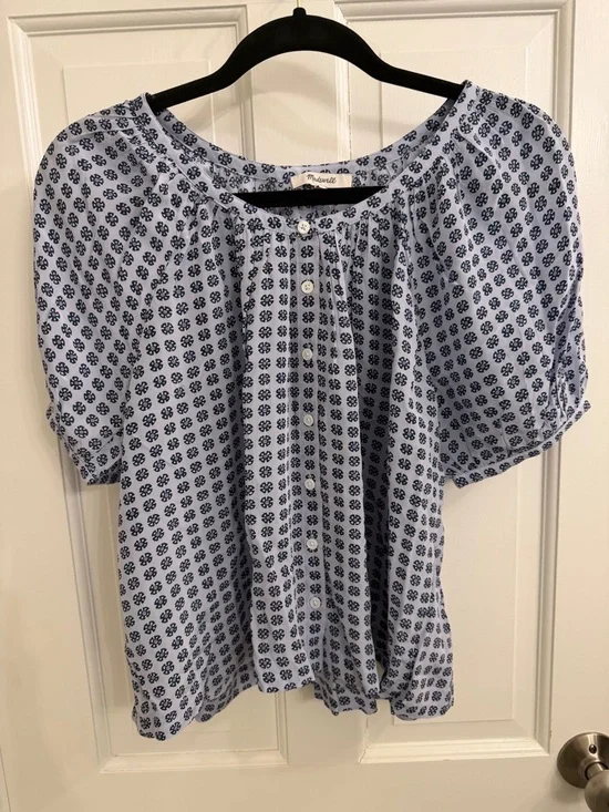 Madewell Puff-Sleeve A-Line Top - Picture 4 of 8